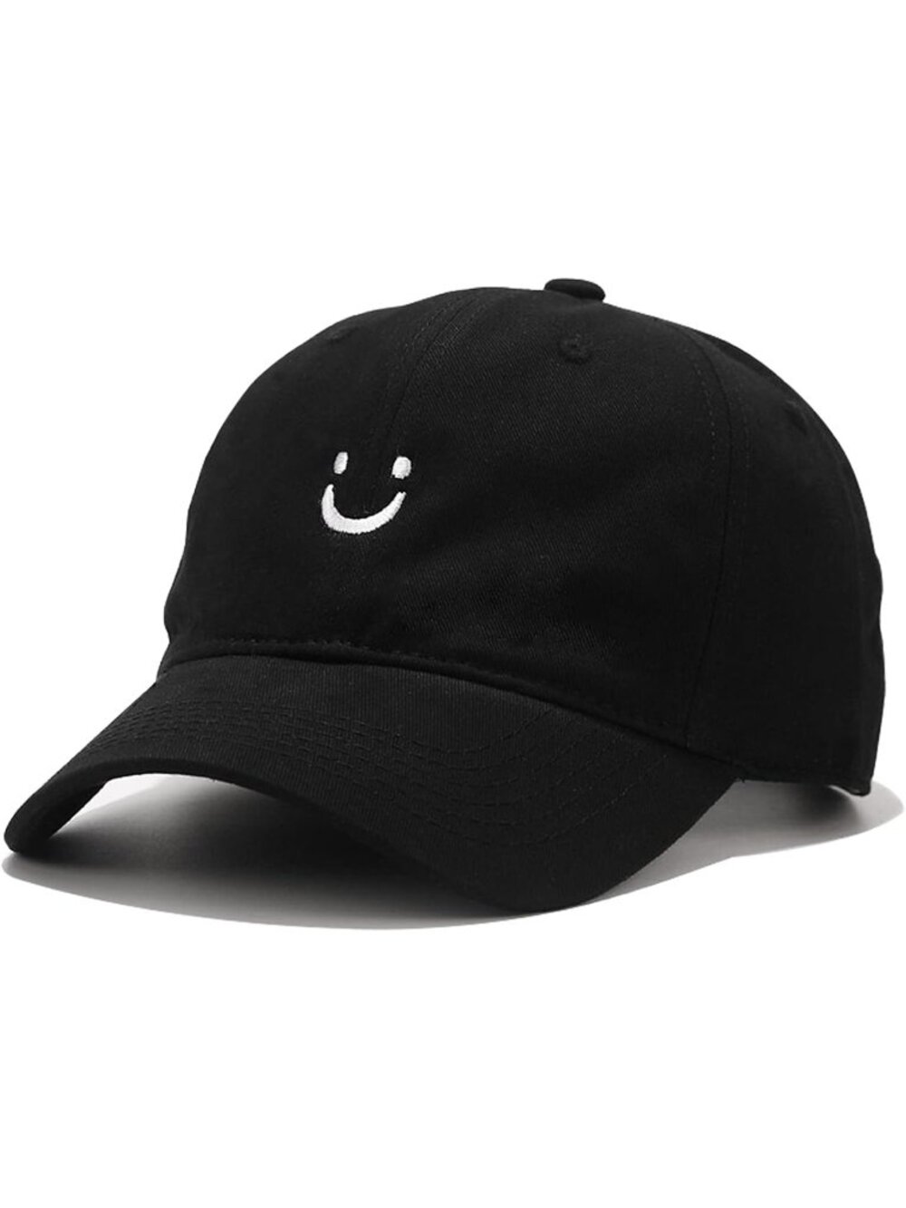 🎃Unisex Black Low Profile Adjustable Cotton Dad Hat Smile Face Baseball Caps